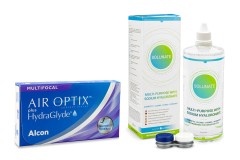 Air Optix Plus Hydraglyde Multifocal (3 lenti) + Solunate Multi-Purpose 400 ml con portalenti