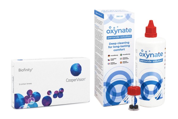 Biofinity CooperVision (3 lenti) + Oxynate Peroxide 380 ml con portalenti