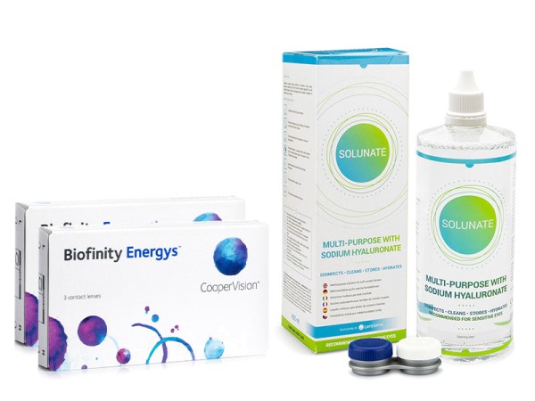 Biofinity Energys CooperVision (6 lenti) + Solunate Multi-Purpose 400 ml con portalenti