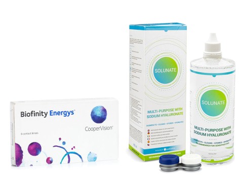 Biofinity Energys CooperVision (6 lenti) + Solunate Multi-Purpose 400 ml con portalenti