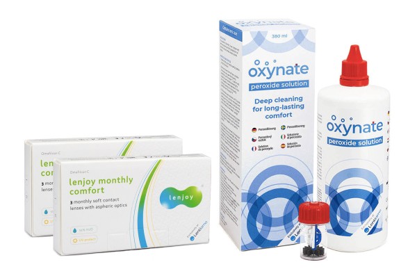 Lenjoy Monthly Comfort (6 lenti) + Oxynate Peroxide 380 ml con portalenti