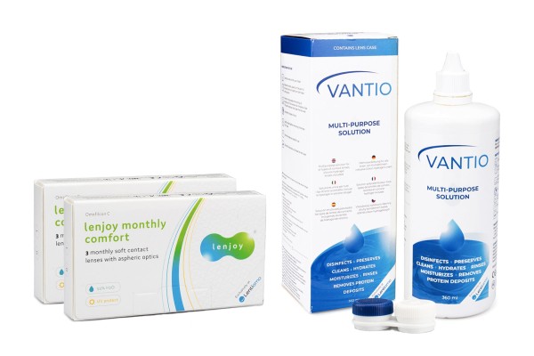 Lenjoy Monthly Comfort (6 lenti) + Vantio Multi-Purpose 360 ml con portalenti