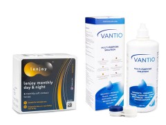 Lenjoy Monthly Day & Night (6 lenti) + Vantio Multi-Purpose 360 ml con portalenti