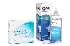 PureVision 2 (6 lenti) + ReNu MultiPlus 360 ml con portalenti